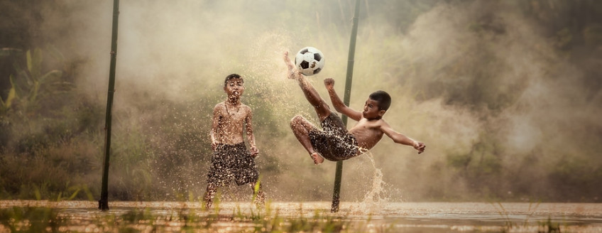 Friendly football with Orang Asli and Telematch for kids