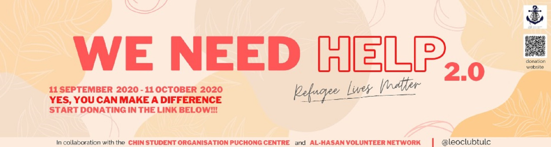 "We Need Help 2.0" Online Fundraising For CSO Refugee Learning Centre (Puchong)